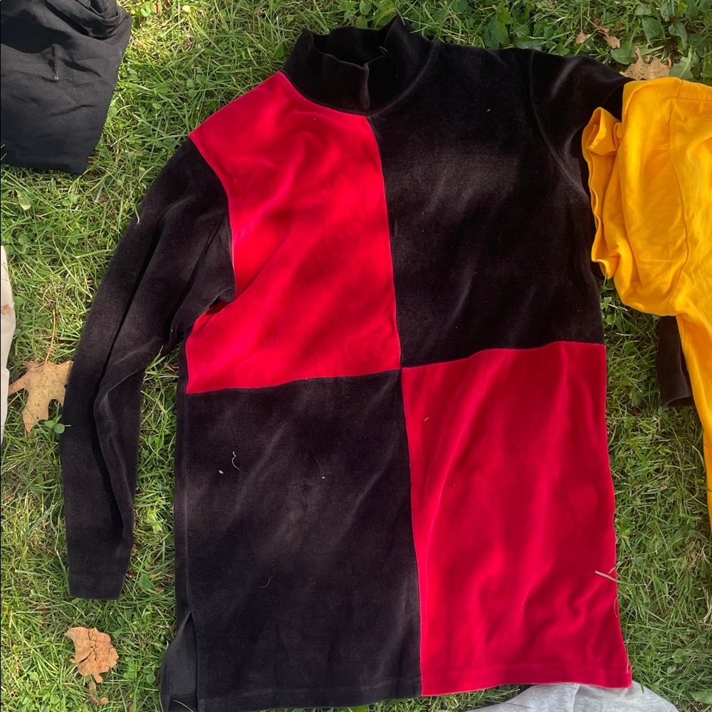 Colorblock Red and Black Sweater